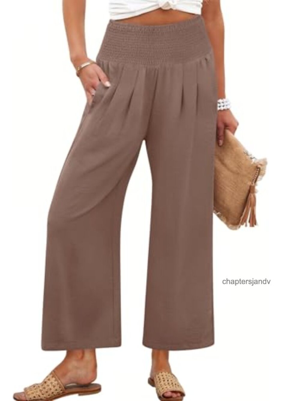 Wide Leg Palazzo Pants with Pockets High Waist Loose Fit Casual